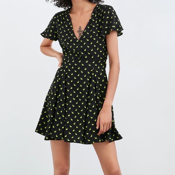 lemon print dress zara
